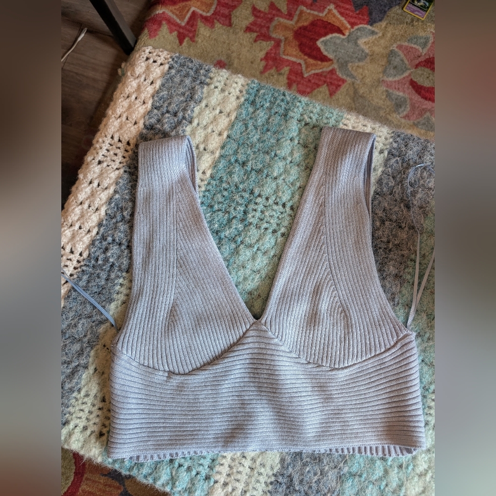 sincerly Jules Gray‎ Ribbed Knit Women's Top Size Medium